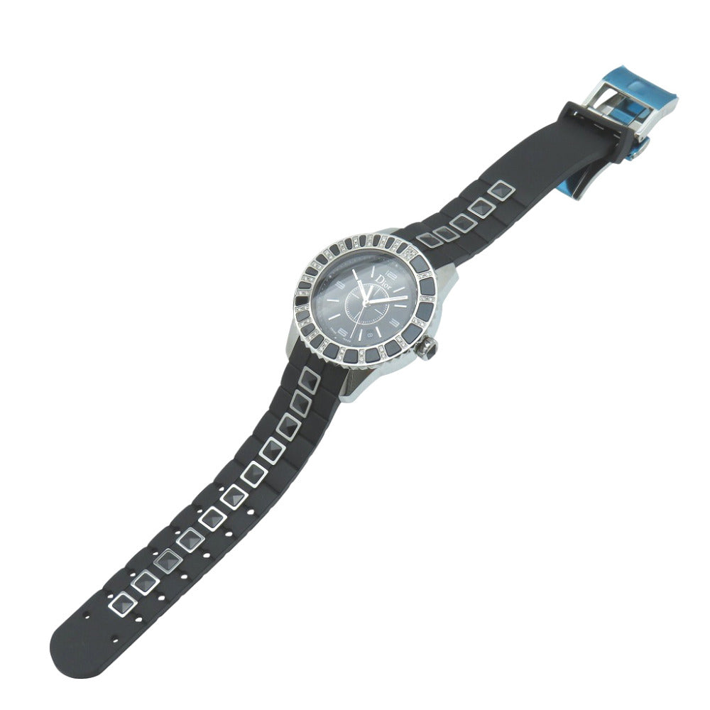 Dior Watches Quartz CD113115 Stainless Steel, Rubber black Quartz crystal diamond bezel black dial Women