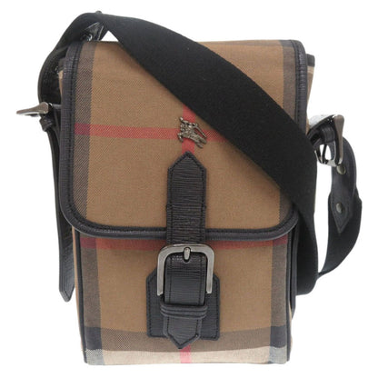 BURBERRY Shoulder Bag Canvas, Leather Brown Mega check mens