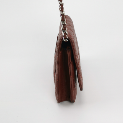 Chanel Wallet on Chain Classic Flap Burgundy Caviar Leather