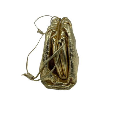 Bottega Veneta Pouch Mini Gold Lambskin Leather