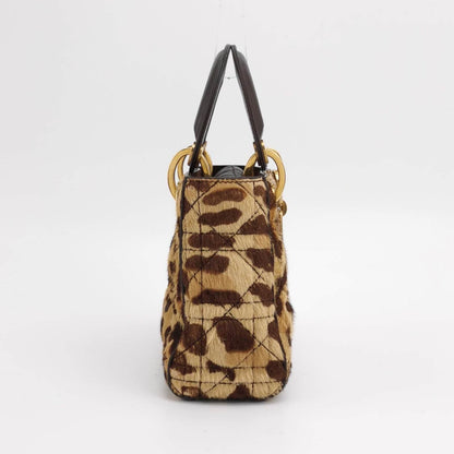 Lady Dior Mini Handbag Pony-style Calfskin Leather Leopard Print