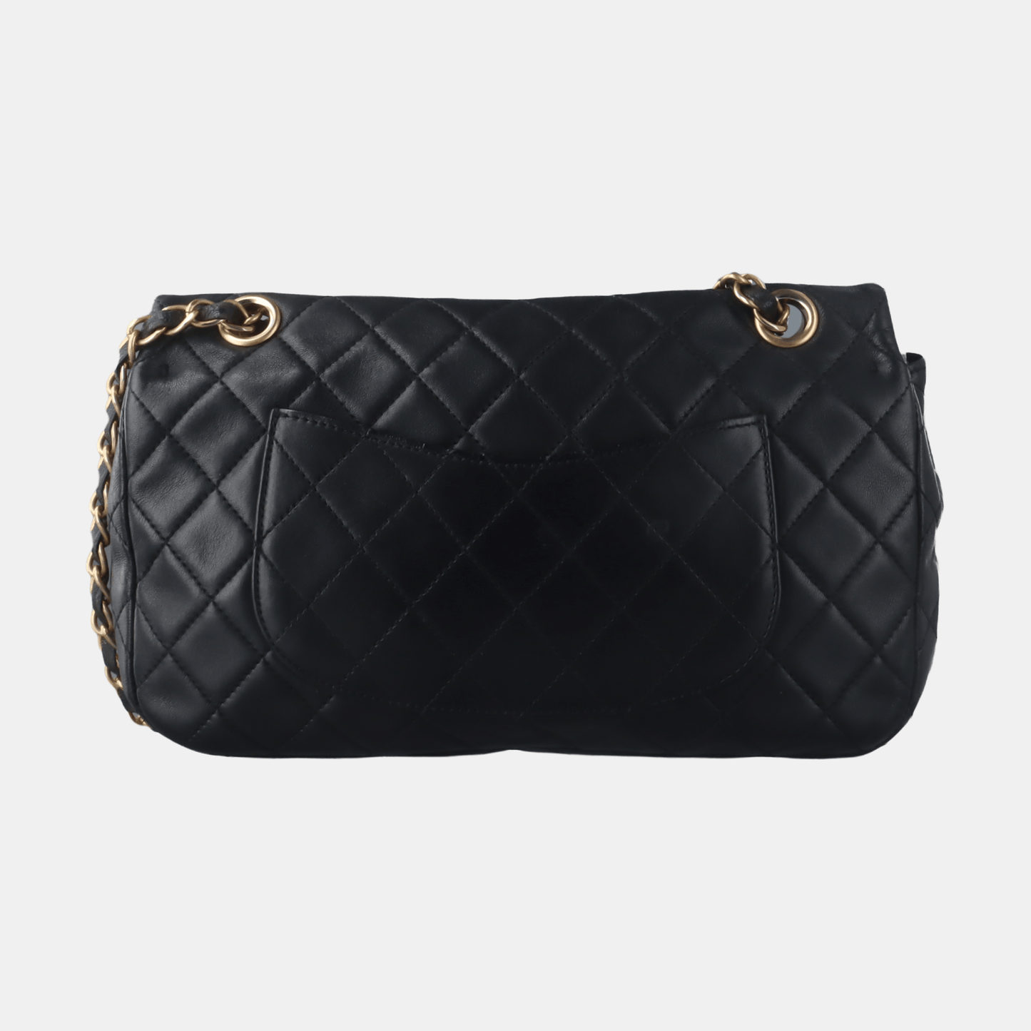 Chanel Classic Flap Medium Black Lambskin Leather Valentine Marine Charms