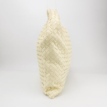 Bottega Veneta Hop Large Leather Pale Cream Yellow Hobo Bag