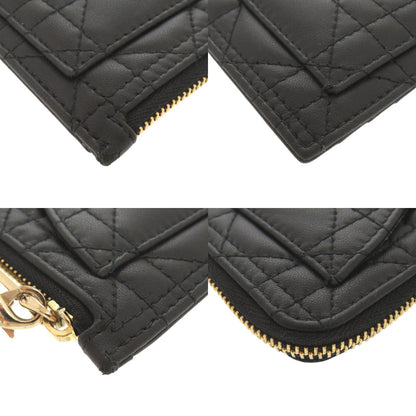 Christian Dior Card Case S0965ONMJ lambskin black Lady Dior Cosmos zip card holder