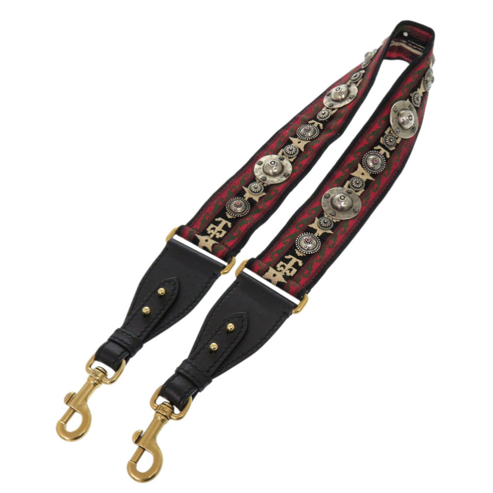 Christian Dior Shoulder strap Canvas, Leather black Medallion
