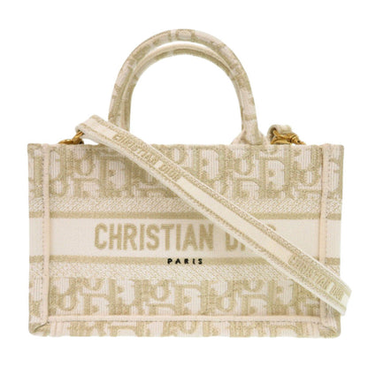Christian Dior Handbag canvas white oblique book tote mini