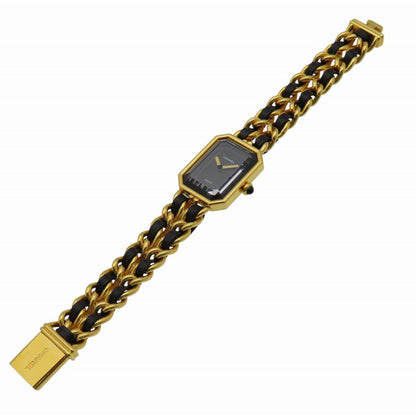 CHANEL Watches Quartz H0001 Gold Plated, Leather black Premiere black dial
