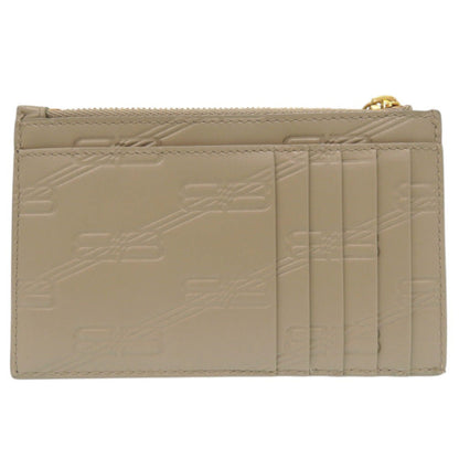 BALENCIAGA Coin case 717784 leather beige