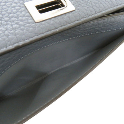 FENDI Long Wallet Purse 8M0427A91B leather Light blue PEEKABOO