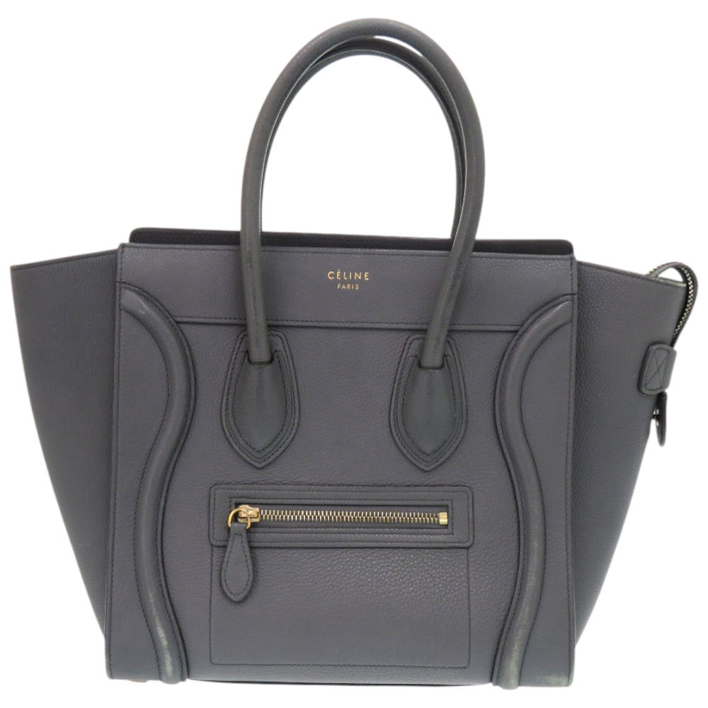CELINE Handbag S-CU-4107 leather gray Luggage micro shopper