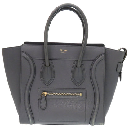 CELINE Handbag S-CU-4107 leather gray Luggage micro shopper