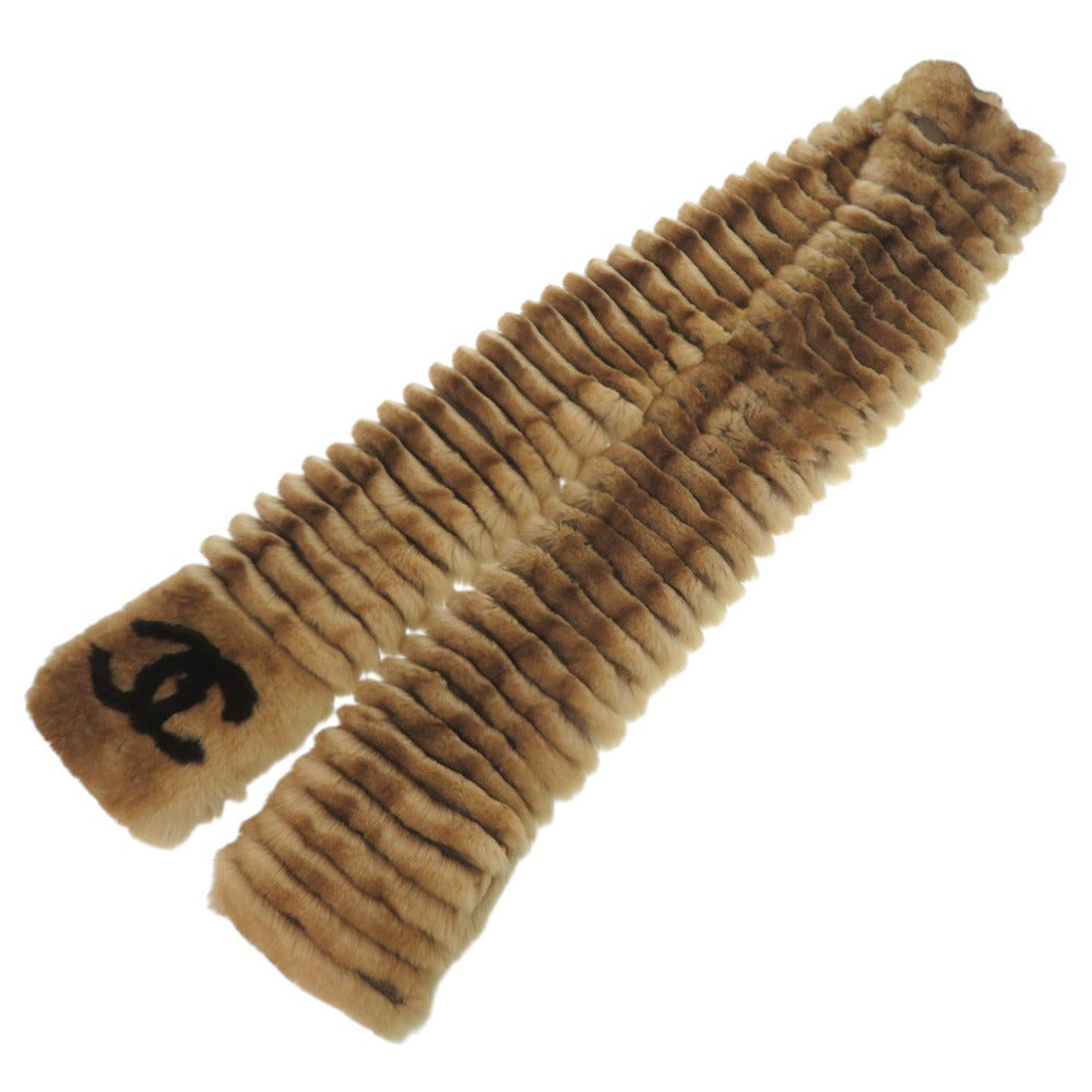 CHANEL Scarf Orirag Brown