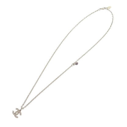 CHANEL Necklace Metal, Rhinestone Silver COCO Mark