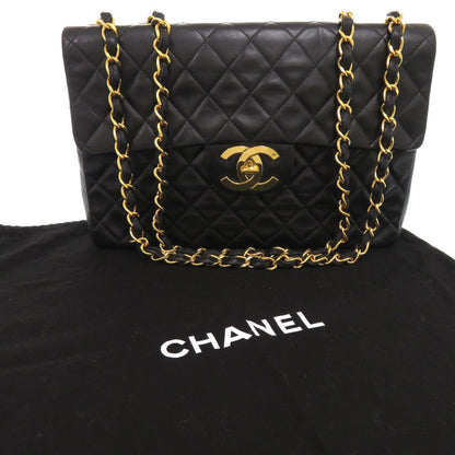 CHANEL Shoulder Bag lambskin black Deca Matelasse 34 COCO Mark Women