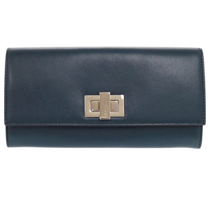 FENDI Long Wallet Purse 8M0377 leather Navy Peekaboo Women