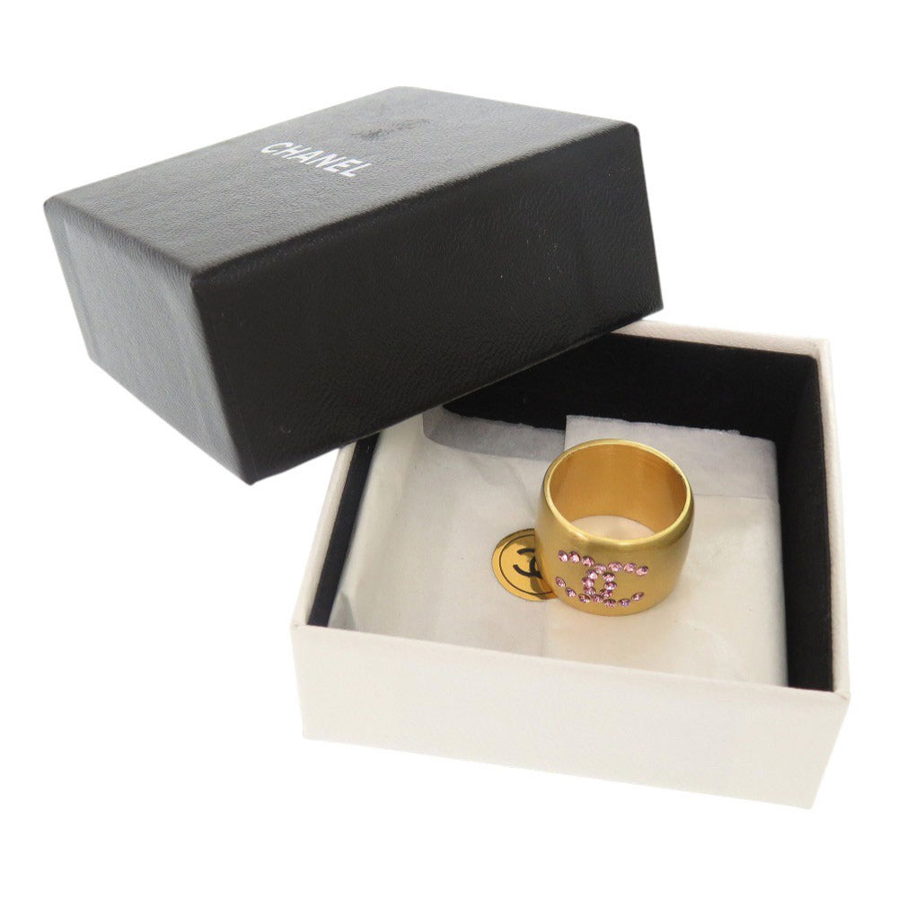 CHANEL Ring Metal, Rhinestone gold COCO Mark Heart