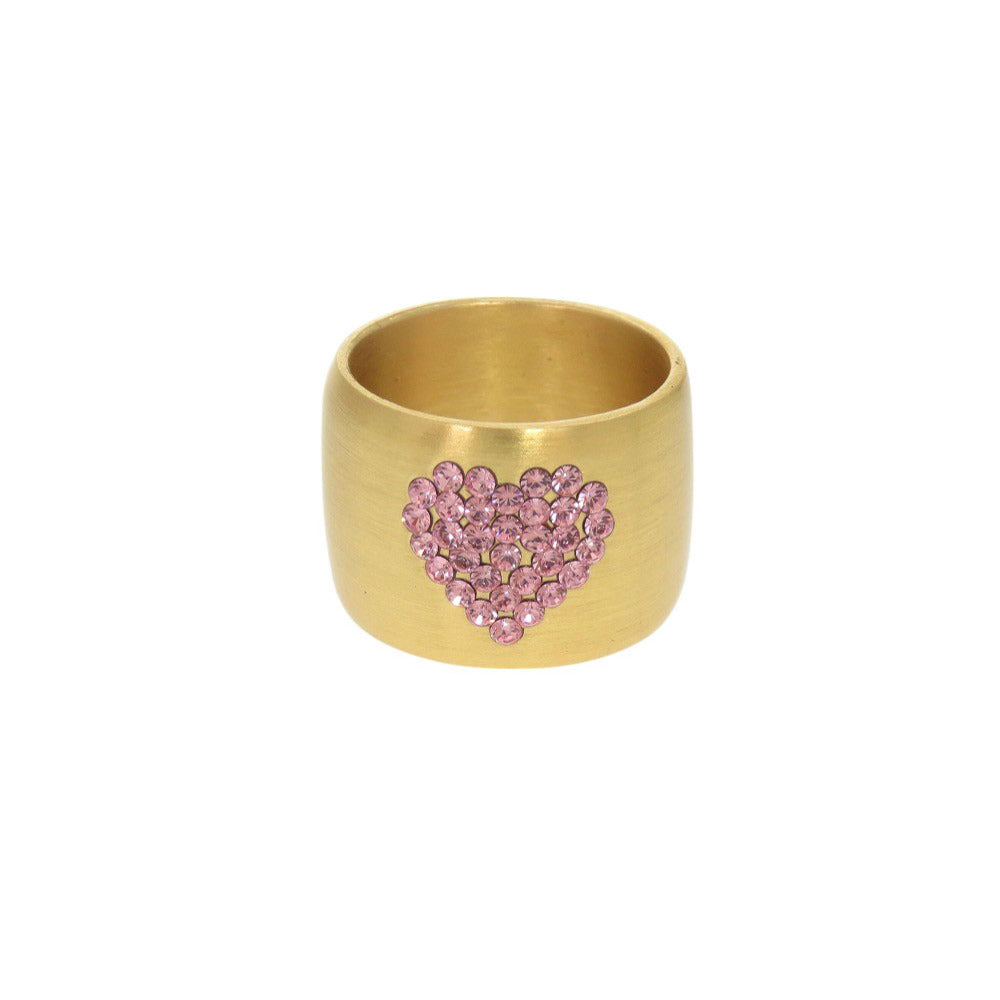 CHANEL Ring Metal, Rhinestone gold COCO Mark Heart