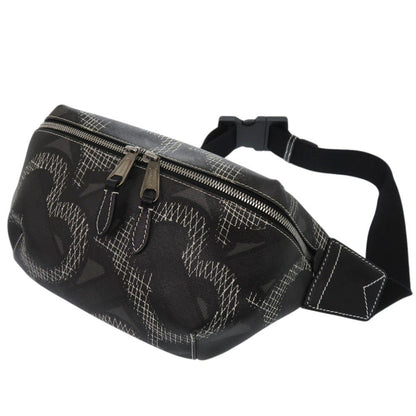 BURBERRY Waist bag PVC black Sling bag one belt TB monogram mens