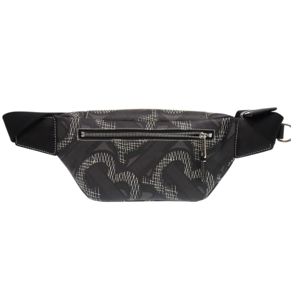 BURBERRY Waist bag PVC black Sling bag one belt TB monogram mens