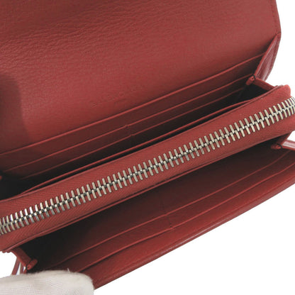 BALENCIAGA Long Wallet Purse 371661 Calfskin Red Women