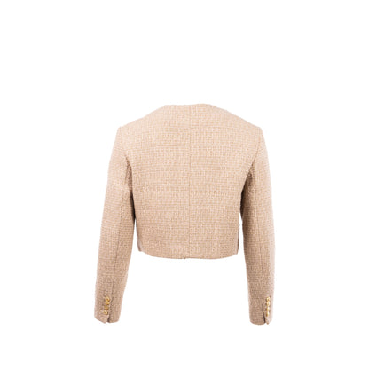 Celine size 34 Chasseur Jacket in Braided Boucle Tweed Corde beige