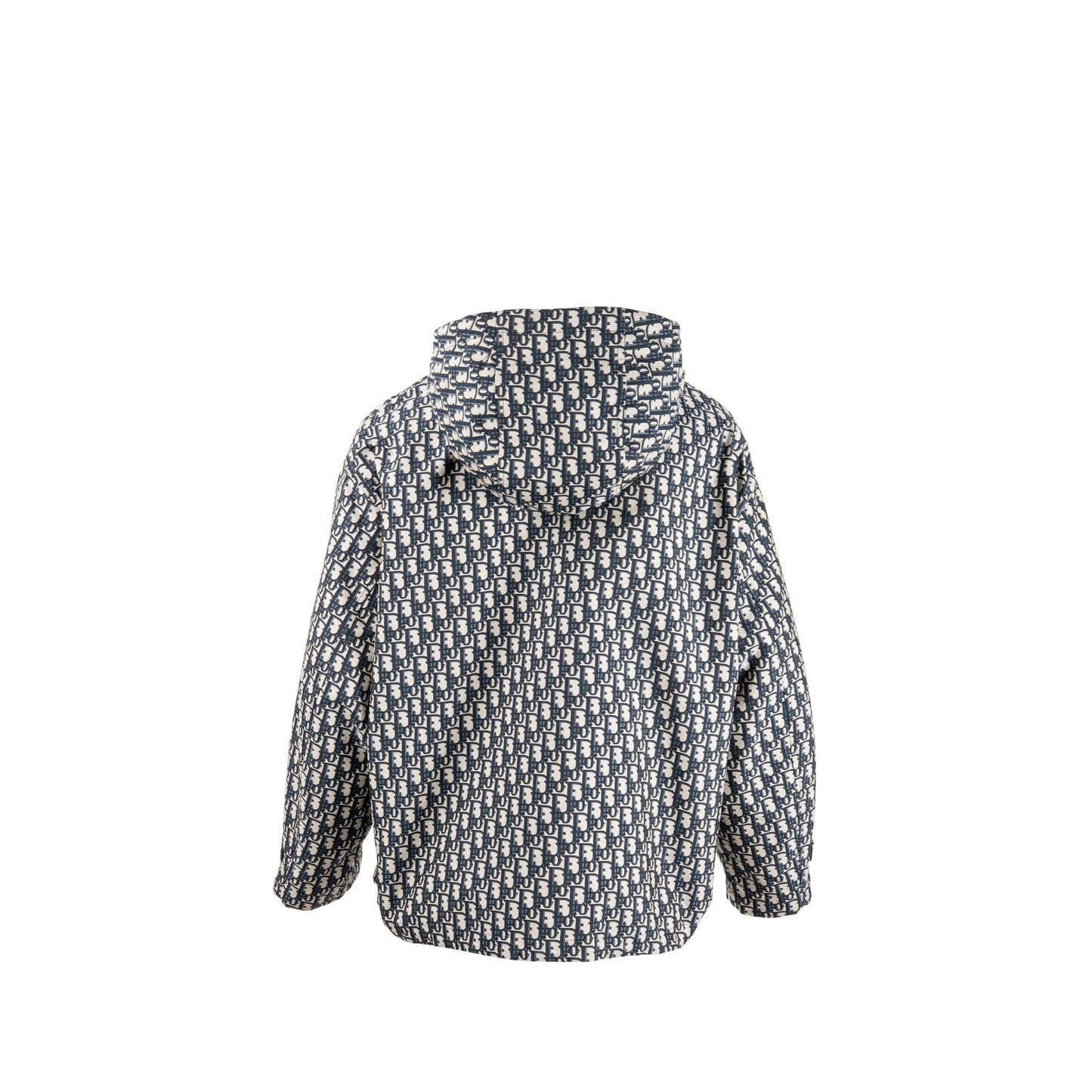 Dior Size Dior Oblique Motif Hooded Jacket Polyester Blue