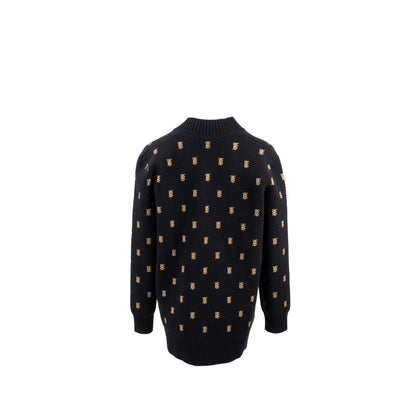 Burberry Size S Palena -Monogram Cardigan Wool Black/ Beige