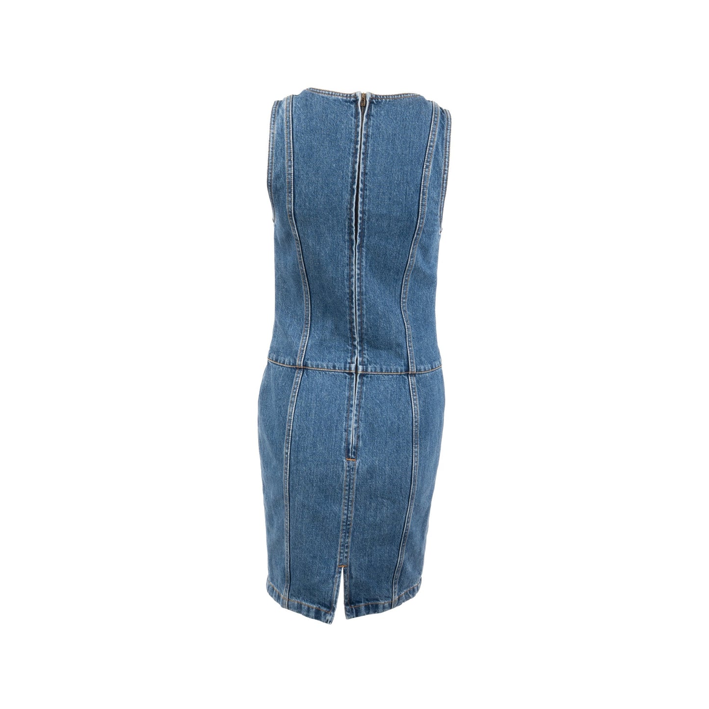 Chanel Size 34 22K Detailed Button Denim Dress Cotton Blue