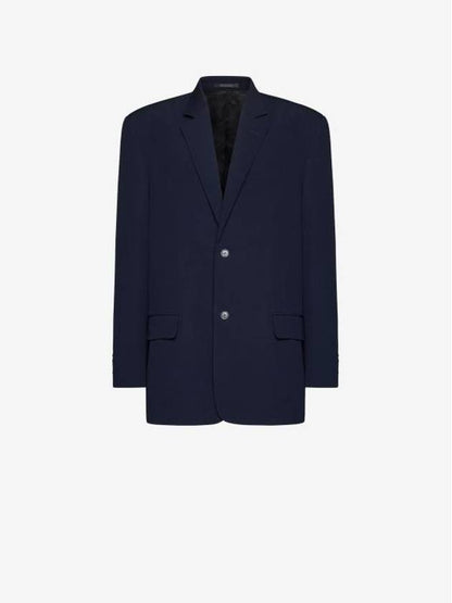 Luxury Balenciaga Trending 2025 Regular Tailored Jacket Navy