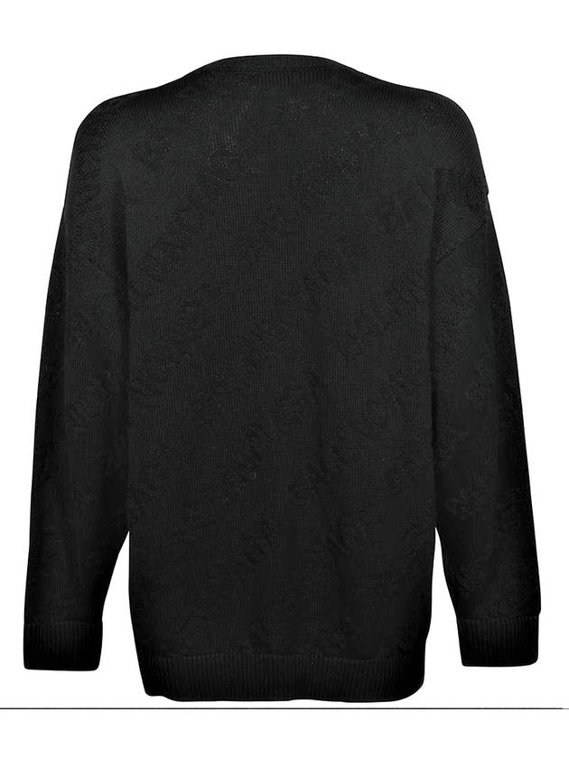 Luxury Balenciaga Trending 2025 Logo Jacquard Cotton Knit Top Black