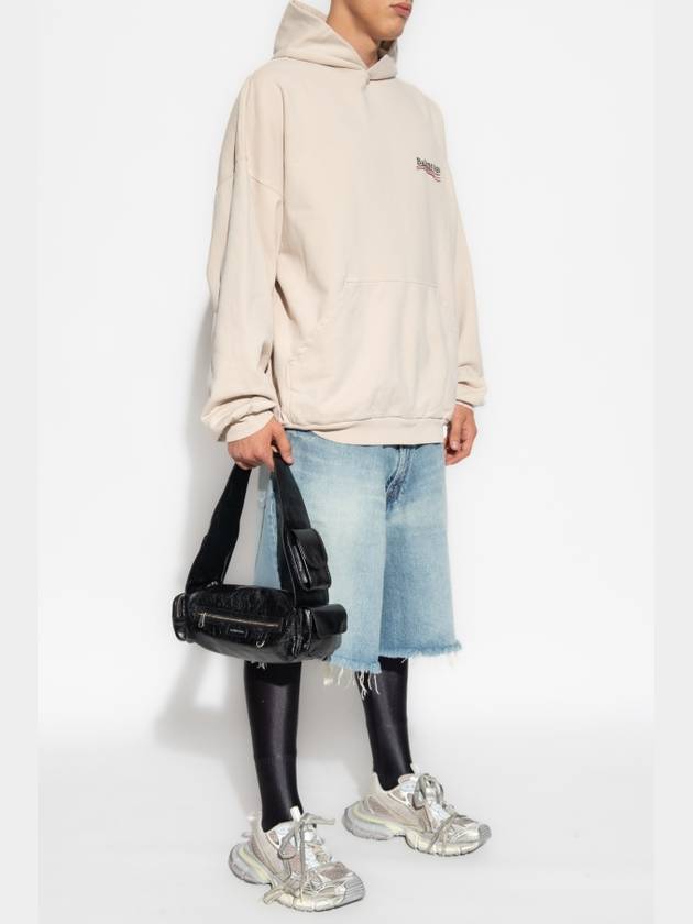 Luxury Balenciaga Trending 2025 Embroidered Logo Cotton Hoodie Beige