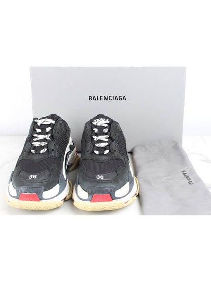 Luxury Balenciaga Trending 2025 Triple S black red sneakers 36 230
