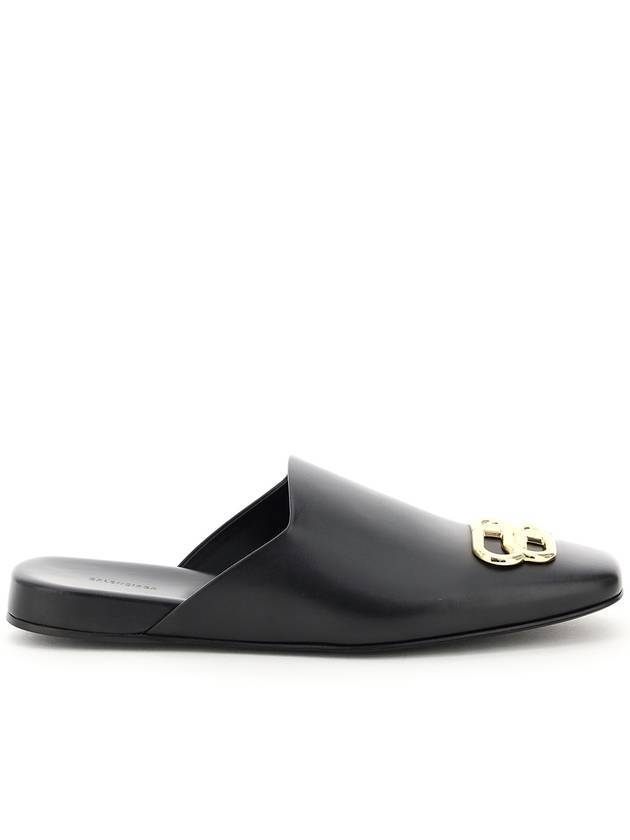 Luxury Balenciaga Trending 2025 BB Logo Leather Mule Black