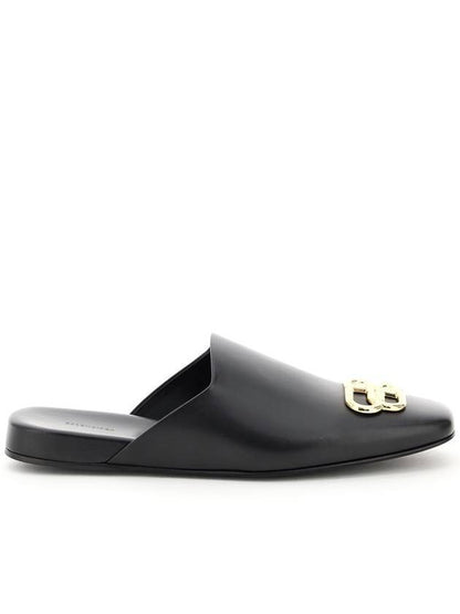 Luxury Balenciaga Trending 2025 BB Logo Leather Mule Black