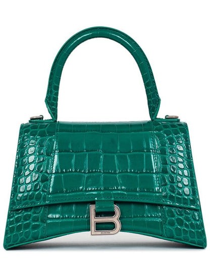 Luxury Balenciaga Trending 2025 Hourglass Crocodile Small Tote Bag Green
