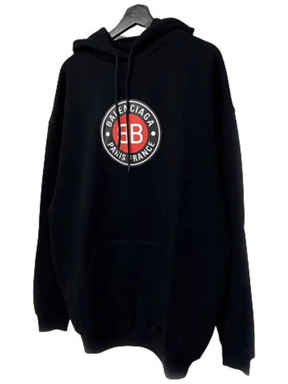 Luxury Balenciaga Trending 2025 BB Logo Round Print Hoodie Black