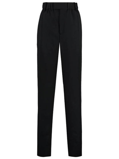 Luxury Bottega Veneta Light Wool Wide Leg Pants Black