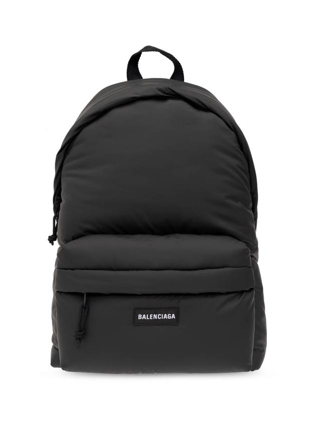 Luxury Balenciaga Trending 2025 Explorer Logo Patch Backpack Black