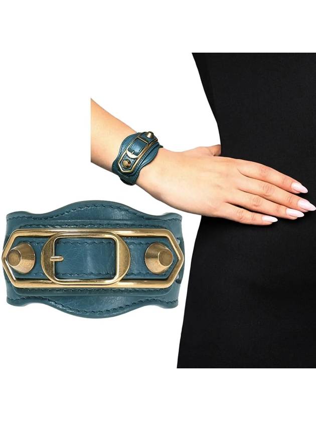 Luxury Balenciaga Trending 2025 Giant Gold Buckle Bracelet Blue