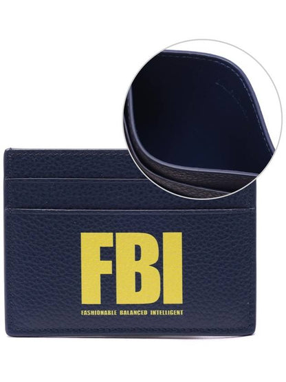 Luxury Balenciaga Trending 2025 FBI Print Card Wallet Navy