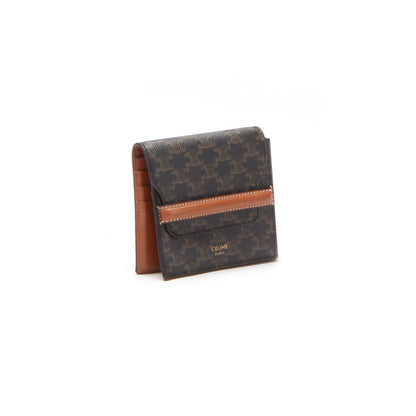 Luxury CELINE Triomphe Canvas Flap Origami Wallet
