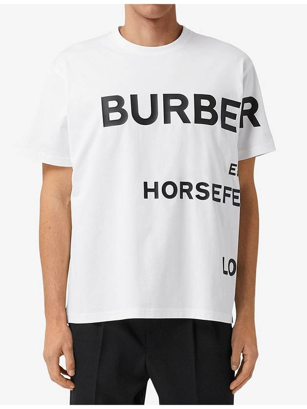 Luxury Burberry Men's Horseferry Logo Overfit Short Sleeve T-Shirt White