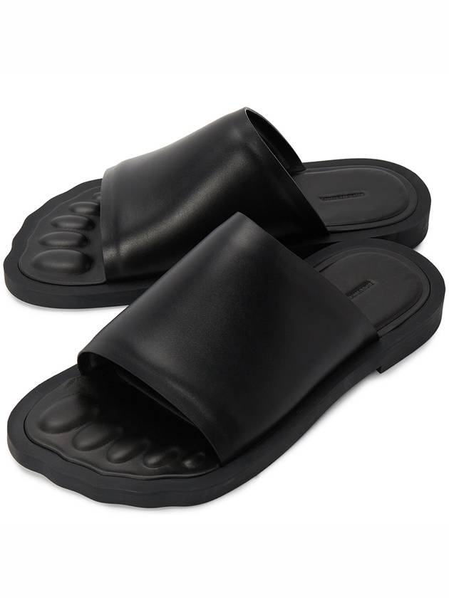 Luxury Balenciaga Trending 2025 Leather Slippers Black