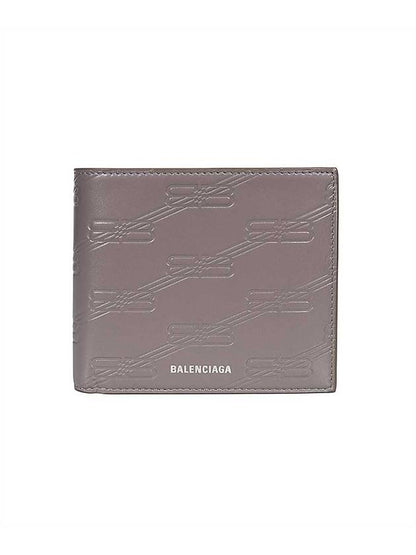 Luxury Balenciaga Trending 2025 BB Monogram Box Half Wallet Grey