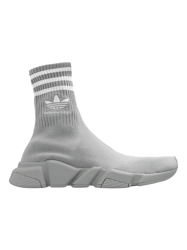 Luxury Balenciaga Trending 2025 Embroidered Logo Sock High Top Sneakers Grey
