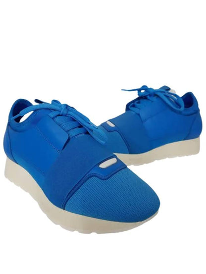 Luxury Balenciaga Trending 2025 Race Low Top Sneakers Blue