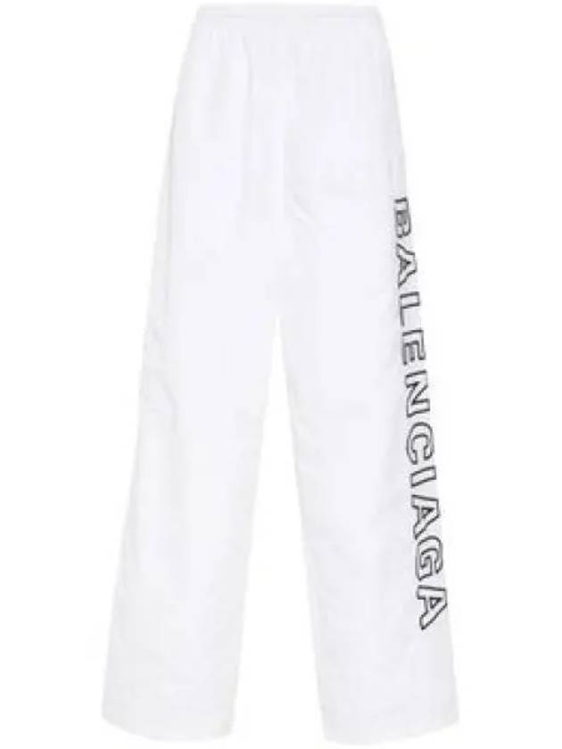 Luxury Balenciaga Trending 2025 Embroidered Logo Polyester Wide Track Pants White