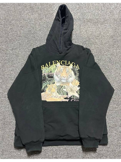 Luxury Balenciaga Trending 2025 FBI Tiger Logo Reversible Hoodie 110