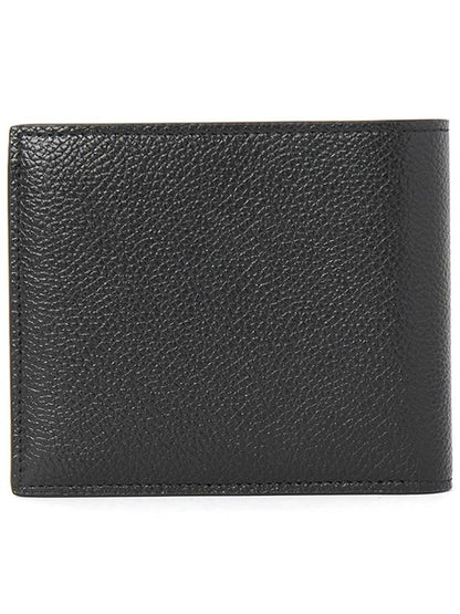 Luxury Balenciaga Trending 2025 Logo Print Leather Half Wallet Black