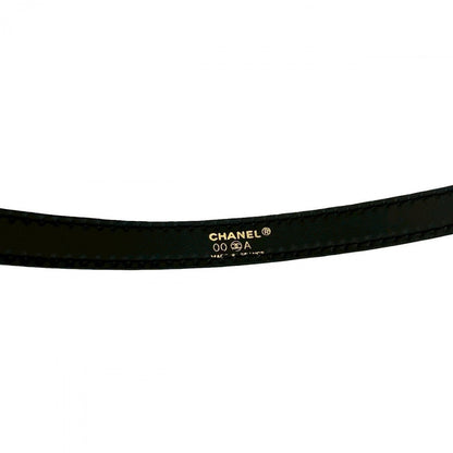 CHANEL belt leather black